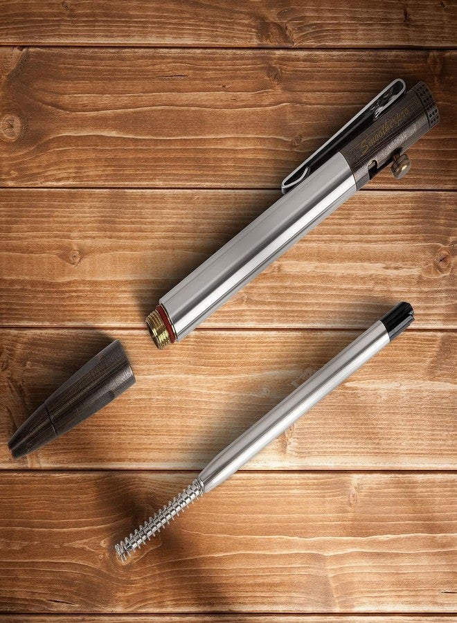 SMOOTHERPRO Bolt Action Pen, Stainless Steel Ballpoint Pen, Compatible with Parker Refills, Weighted Heavy Pen for Tremor Parkinson Arthritic Hand, Retro Black(SP01BK) - Image 5