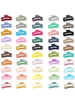 Hotop Hotop 50 Pcs Cute Hair Claw Clips Set Nonslip Square Clips Colorful Rectangle Hair Accessories for Women34 InchVibrant Color 