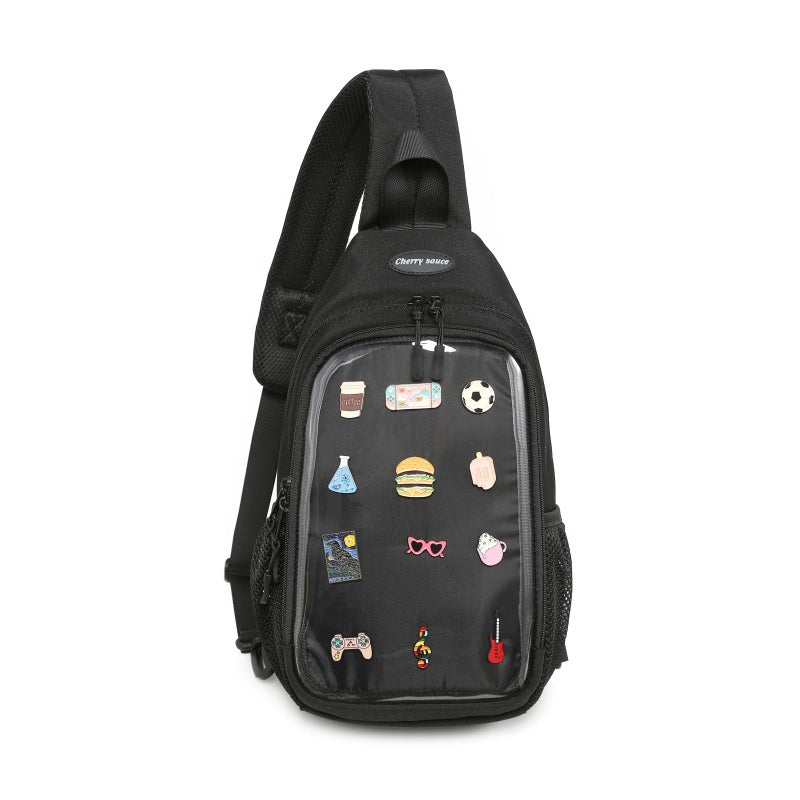 CHERRY SAUCE Kawaii Oxford Ita Bag Pin Display Chest Pack Shoulder Bag Sport Backpack Hiking Daypack - Image 2