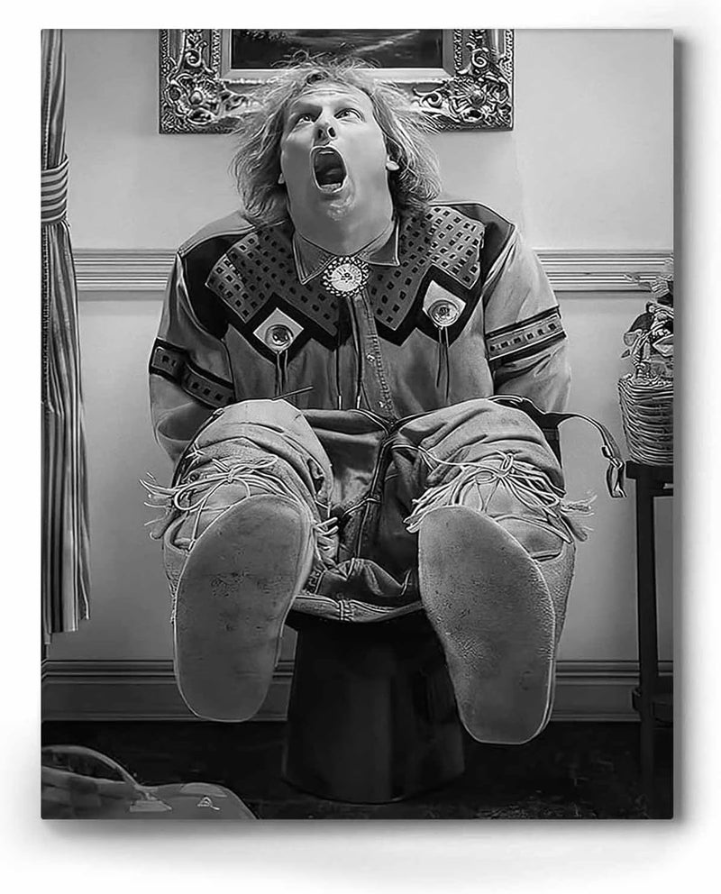 B.B.F MAKE Store Funny Framed Canvas Wall Art Bathroom Decor Black Humorous Comedy Movies Poster Dumb and Dumber Oil Painting Modern Artwork for Living Room Dorm Wall Home Decoration (24x30inch) - Image 1
