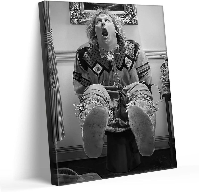 B.B.F MAKE Store Funny Framed Canvas Wall Art Bathroom Decor Black Humorous Comedy Movies Poster Dumb and Dumber Oil Painting Modern Artwork for Living Room Dorm Wall Home Decoration (24x30inch) - Image 2