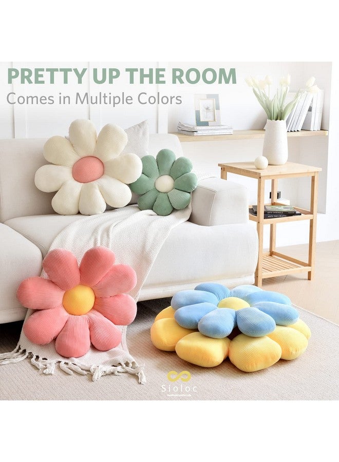 Sioloc Sioloc Flower Shaped Throw Pillow, Butt Cushion, Floor Pillow,Seating Cushion, Room Decor & Plush Pillow for Bedroom Sofa Chair(Green,15.7'') - Image 3