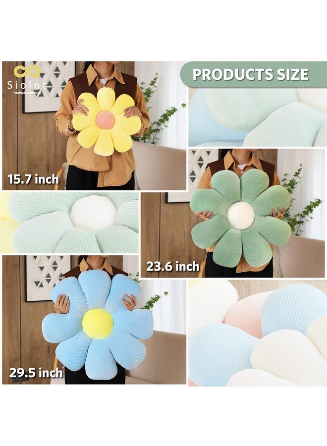 Sioloc Sioloc Flower Shaped Throw Pillow, Butt Cushion, Floor Pillow,Seating Cushion, Room Decor & Plush Pillow for Bedroom Sofa Chair(Green,15.7'') - Image 5