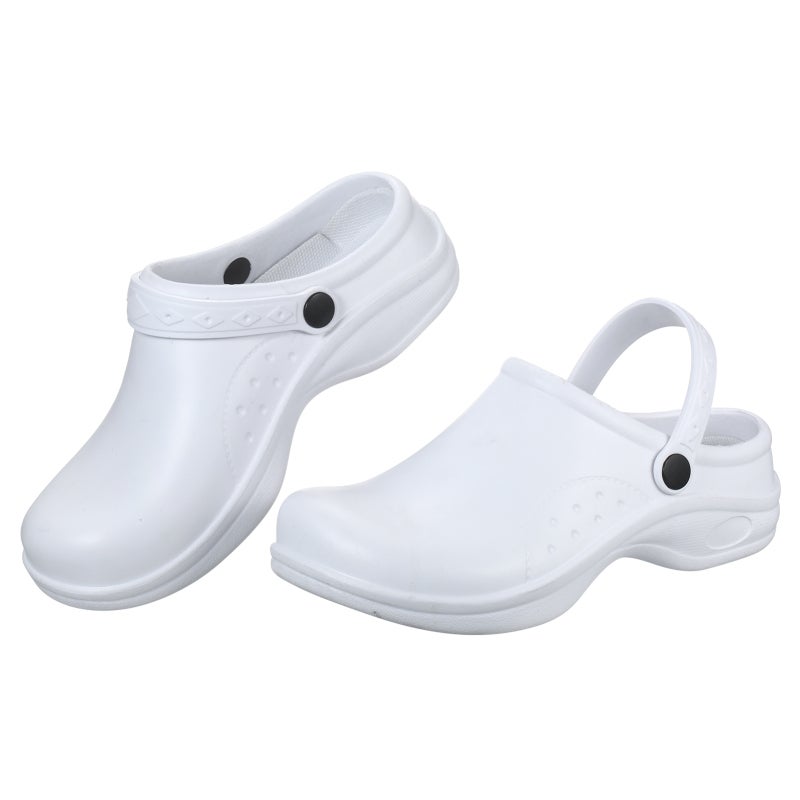 EVA Shoes: Size 37 White Lightweight EVA Material For All-day Comfort - Waterproof Design Keeps Feet Dry Anti-slip Sole For Home Work Use - Image 3