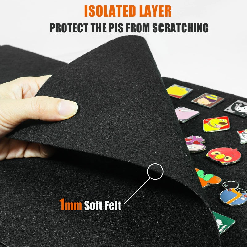 tutata Enamel Pin Display Binder, Pin Boards for Enamel Pin Display, Display and Trade Your Pins, 280 Pin Capacity, Pin Trading Book, Black - Image 3