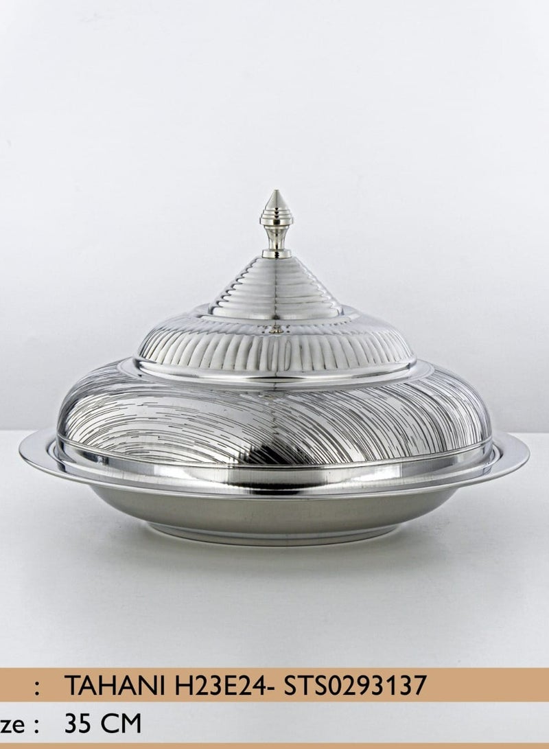 35 CM Tahani Collection Stainless Steel Koozy Tray Silver