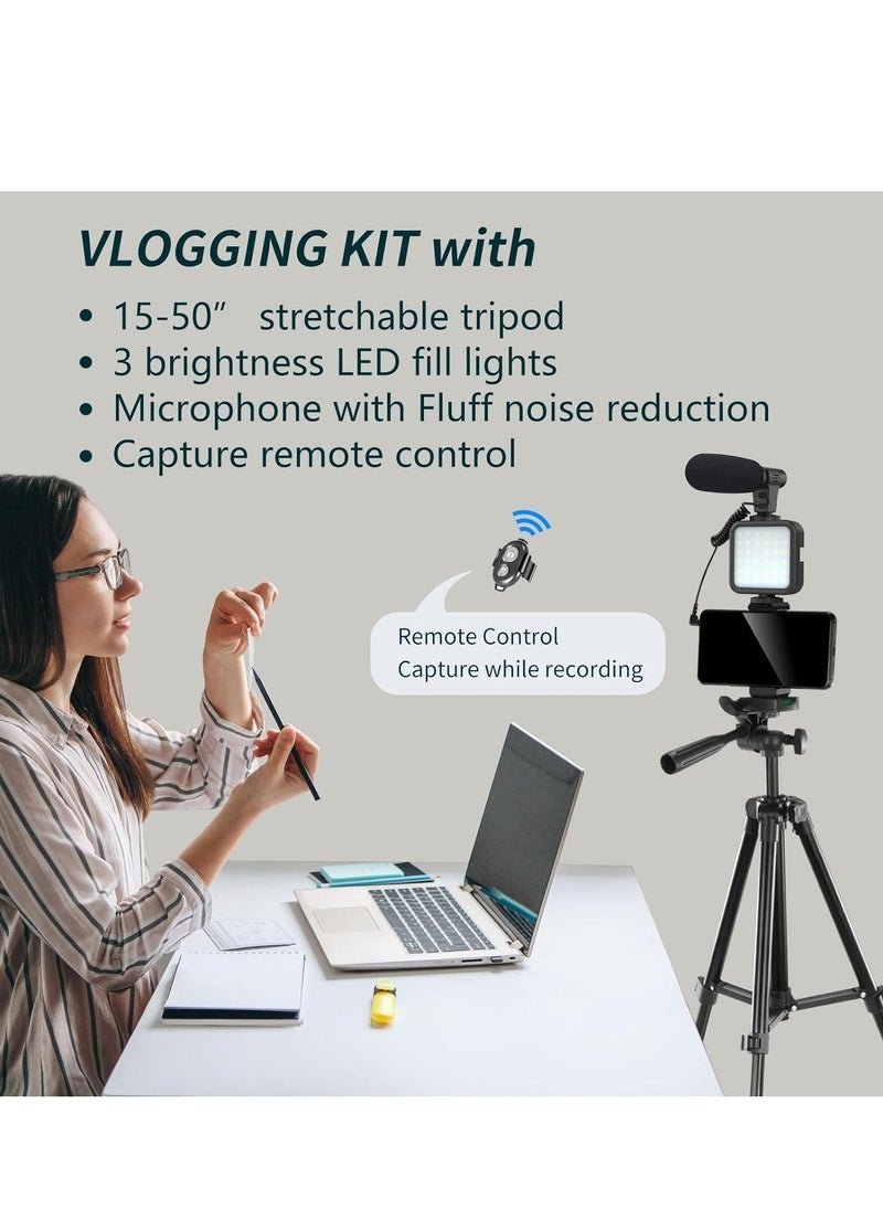ELTRAZONE Vlogging YouTube Starter Kit - Complete Bundle for Content Creators, Includes Microphone, Tripod, LED Ring Light, Camera Accessories - Perfect for Beginners, High-Quality Video & Audio for YouTube Vlogs  - Image 5