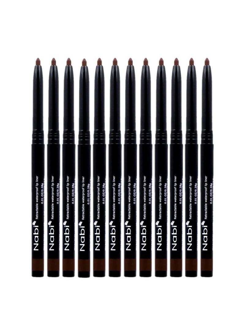 Beauty Spot - Beauty Spot (12pcs) Nabi Retractable Waterproof Eyeliner Pencil - Long Lasting Fade Resistant Formula - Quick Makeup Remover (Dark Black Brown) - Image 1