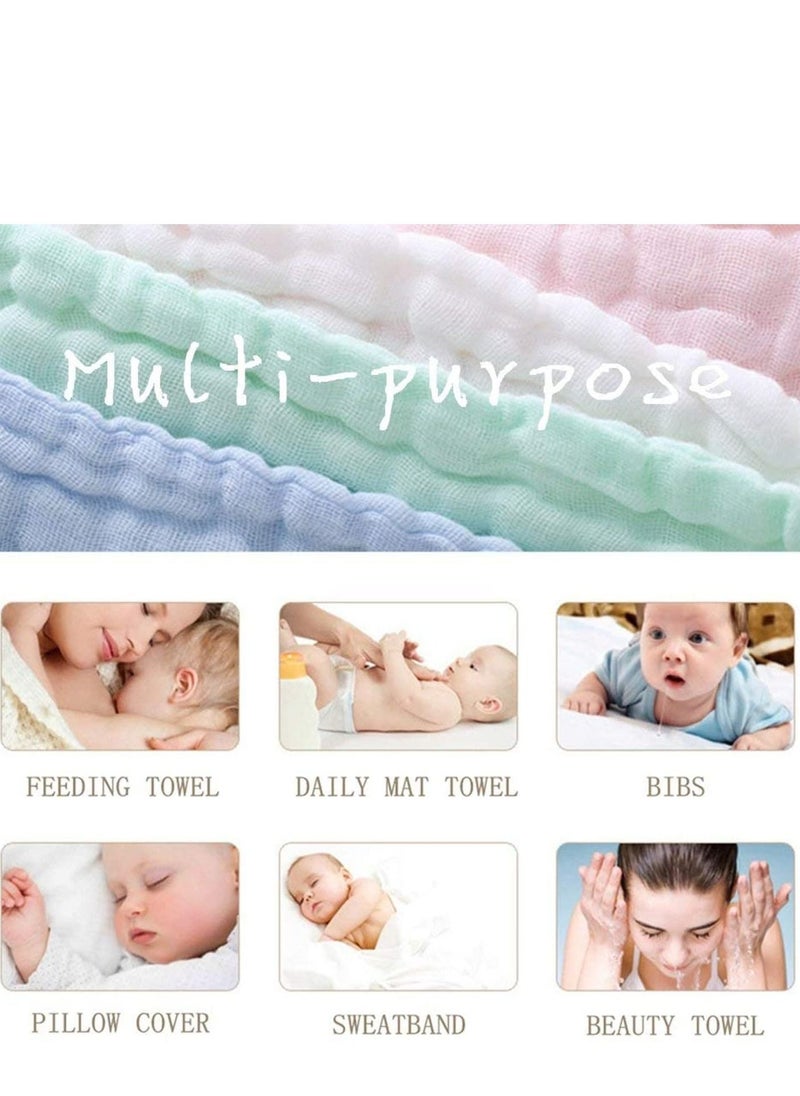 SKY-TOUCH 5pcs Muslin Baby Washcloths And Towels Natural Organic Cotton Baby Washcloths Soft Newborn Baby Towel And Muslin Washcloth For Sensitive Skin  - Image 4