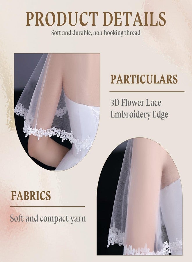 RainFlowwer White Lace Shawl Wraps For Women Formal, Bolero Shrugs Shoulder Cover For Evening Dresses Formal, Wedding Bridal Cape Lace Cover Up Chiffon Scarf - Image 2