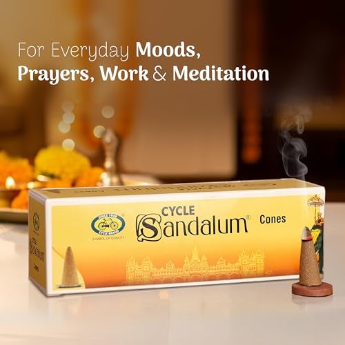 Cycle Pure Sandalum Incense Cones Combo Pack of 4 | Chandan Fragrance | Long Lasting Fragrance Dhoop Cones for Pooja, Rituals, Positive Energy, Relaxation, Meditation - Image 5