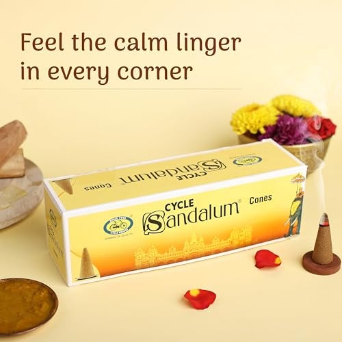 Cycle Pure Sandalum Incense Cones Combo Pack of 4 | Chandan Fragrance | Long Lasting Fragrance Dhoop Cones for Pooja, Rituals, Positive Energy, Relaxation, Meditation - Image 3