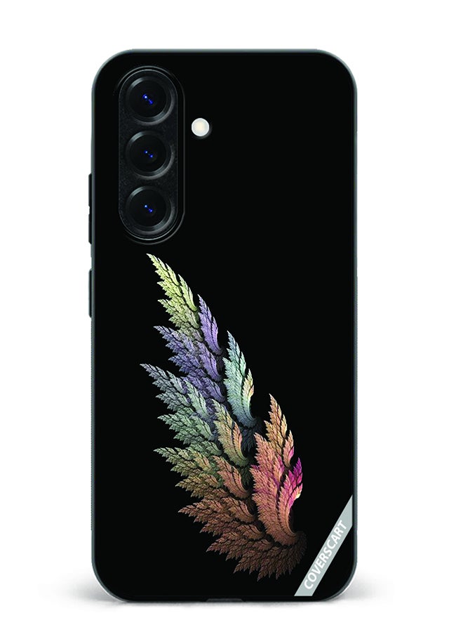 غطاء حماية لهاتف سامسونج جالاكسي A56 بتصميم أجنحة باللون الأسود