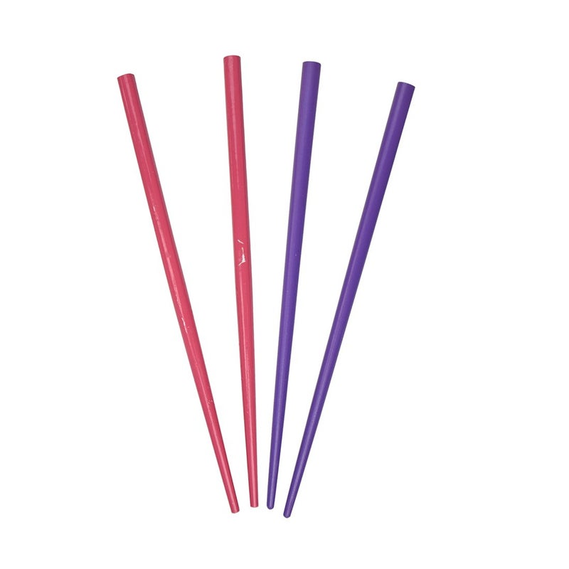Motique Accessories 2 Sets of Wooden Hair Sticks Chopsticks  Pink  Purple