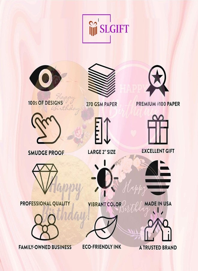 SLGIFT Vinyl Happy Birthday Theme Sticker, Self-Adhesive Vinyl Stickers, 40 Pieces, 2 x 2 Inches Round Sticker, 4 Unique Designs, R189 - Image 5