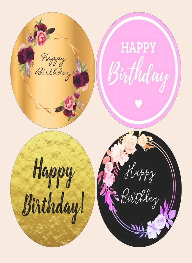 SLGIFT Vinyl Happy Birthday Theme Sticker, Self-Adhesive Vinyl Stickers, 40 Pieces, 2 x 2 Inches Round Sticker, 4 Unique Designs, R189 - Image 2