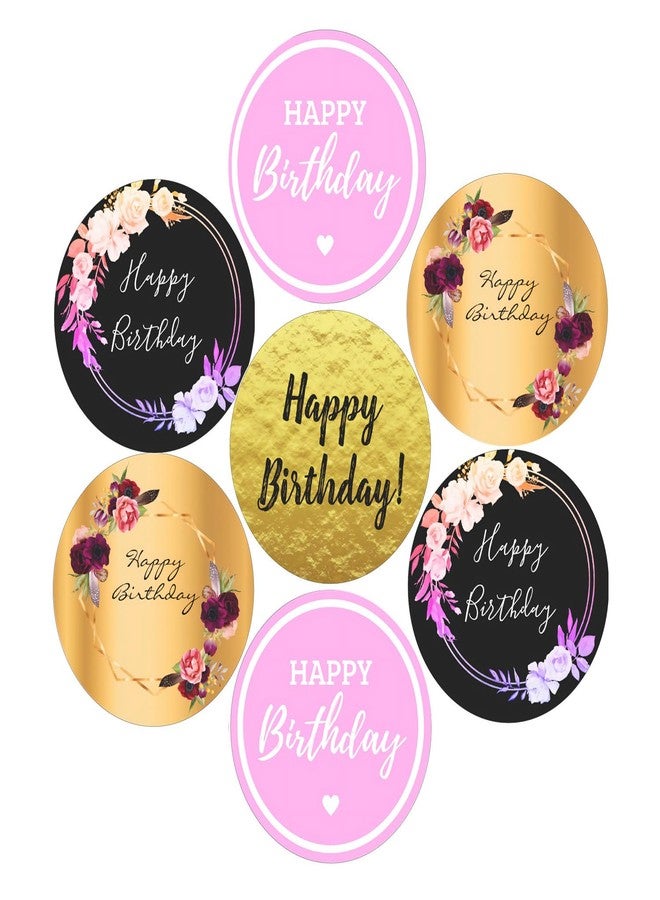 SLGIFT Vinyl Happy Birthday Theme Sticker, Self-Adhesive Vinyl Stickers, 40 Pieces, 2 x 2 Inches Round Sticker, 4 Unique Designs, R189 - Image 1