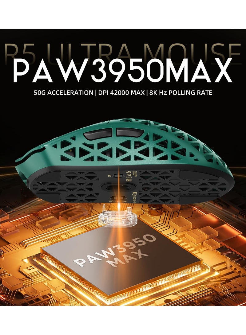 Attack Shark R5Ultra 8K Carbon Fiber Wireless Gaming Mouse with 42,000 DPI -PAW3950 MAX Sensor -39g Ultra-Lightweight -Nordic52840 -Wired/BT/2.4GHz Wirelss Programmable Mouse for PC/Mac - Image 3