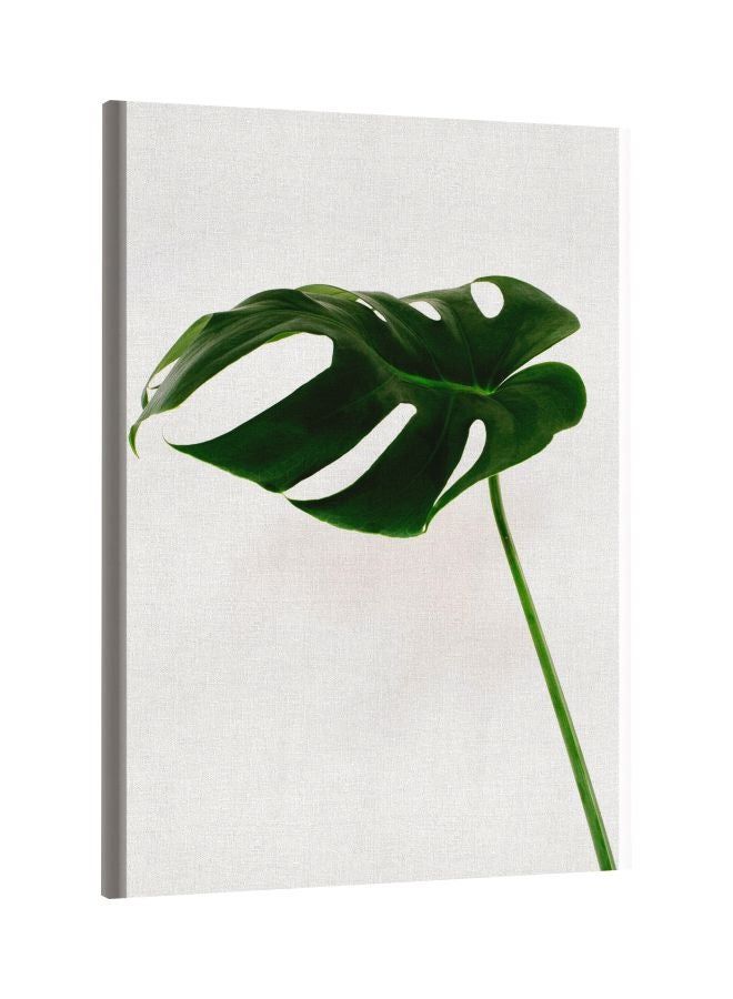 RKN Plant Leaf Printed Framed Canvas Wall Art White/Green 60x80centimeter - Image 2