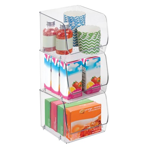 iDesign Stackable OpenFront Storage Bins for Kitchen and Pantry Organization Set of 3 Clear - Image 1