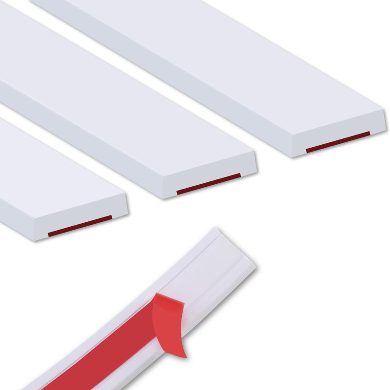 Hungbak Peel and Stick Tile Edge Molding Flexible Finish Trim for Wall Border Mirror Frame Kitchen Backsplash Edging White 10ft x 04in