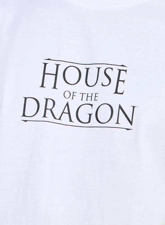 Styli House of Dragon Graphic Print Compact Jersey Oversized T-Shirt