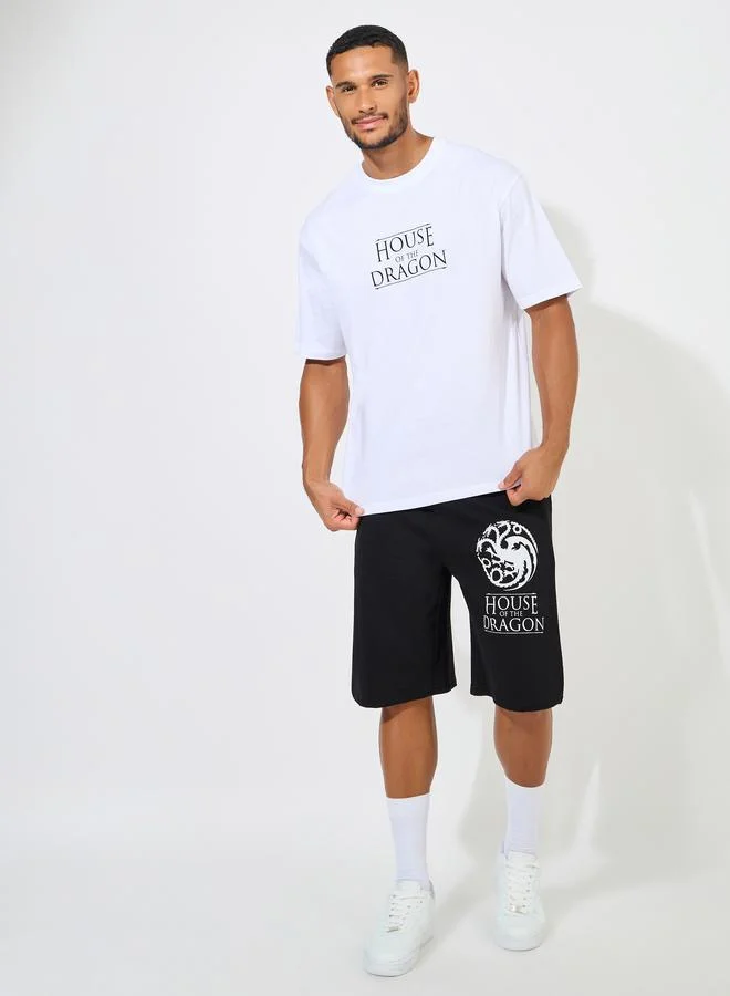 Styli House of Dragon Graphic Print Compact Jersey Oversized T-Shirt