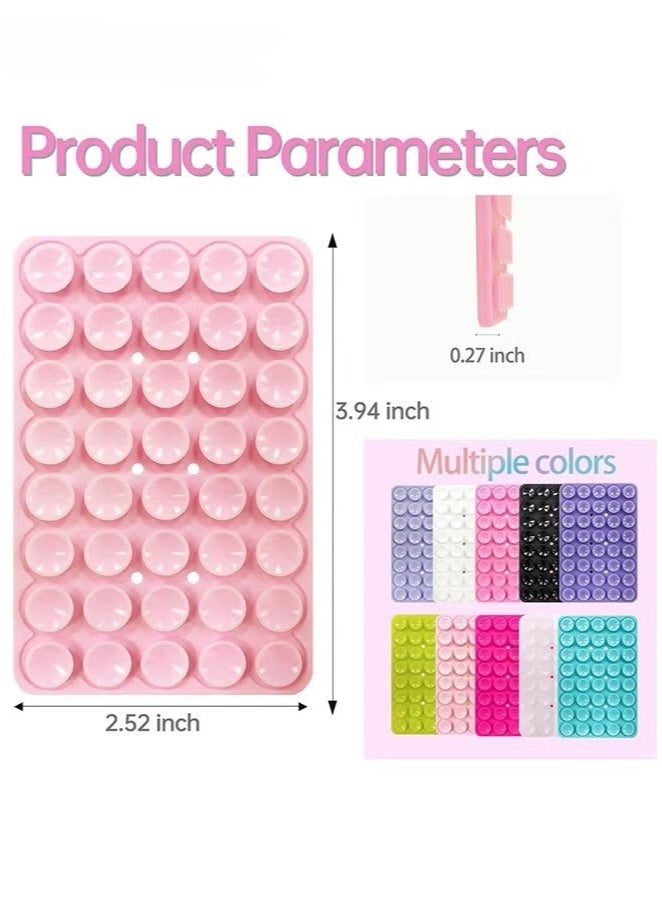 2 Pack Silicone Suction Phone Case, Double Sided Suction Cup, Anti-Slip Hands-Free Mobile Accessory Holder, Suitable for Videos and Selfies (Black, Pink)  - Image 2