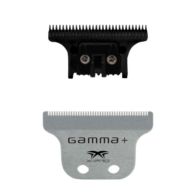 GAMMA+ Replacement Fixed Classic X-Pro Blade Stainless Steel with Black Diamond Carbon DLC The One Cutting Trimmer Blade Set - Image 1