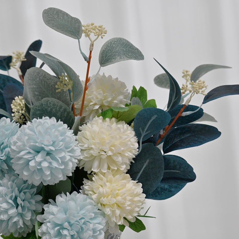 LADADA Artificial Flowers with Vase, Floral Arrangements forHydrangea Flower Dining Table Centerpiece Decor - Image 2