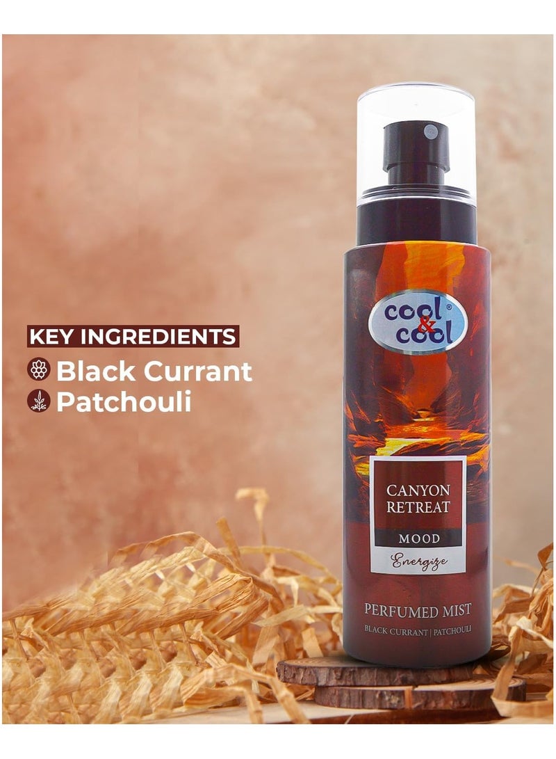 Cool & Cool Perfumed Mist Canyon Retreat 250ML – Black Currant & Patchouli,Energizing Body Mist for Men & Women - Image 3