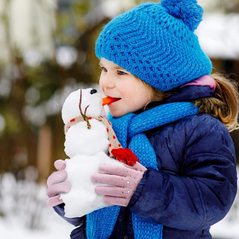 ONESING قفازات صوفية شتوية للأطفال من 3-24 زوج - قفازات بيضاء للأصابع للأولاد والبنات - Image 5