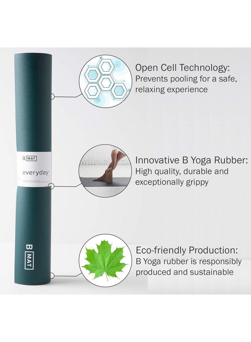 B YOGA Everyday 4mm B Mat, 100% Rubber High Performance Super Grip Non Slip OEKOTex Certified - for Yoga, Pilates, Workout and Floor Exercises, 71" or 85" - Image 2