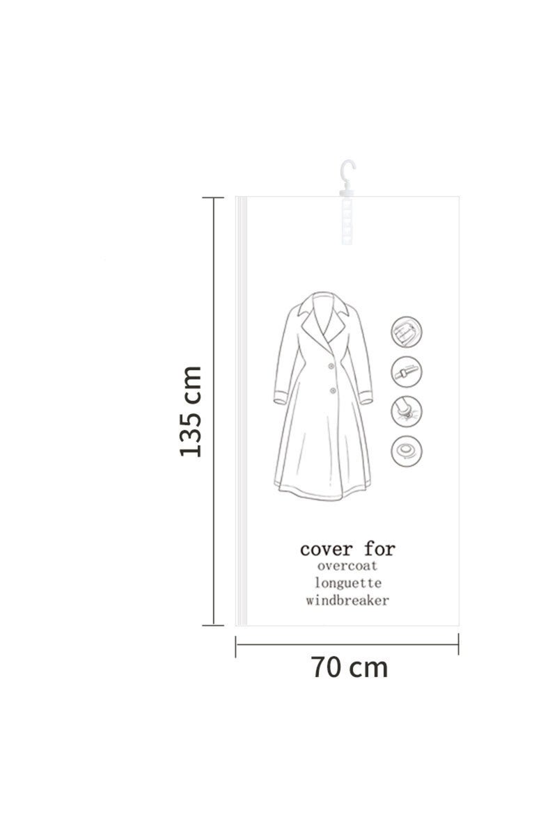 135x70CM Hanging Vacuum Bags Space Saver Bags for Clothes Compression Storage Bags Closet Organizer