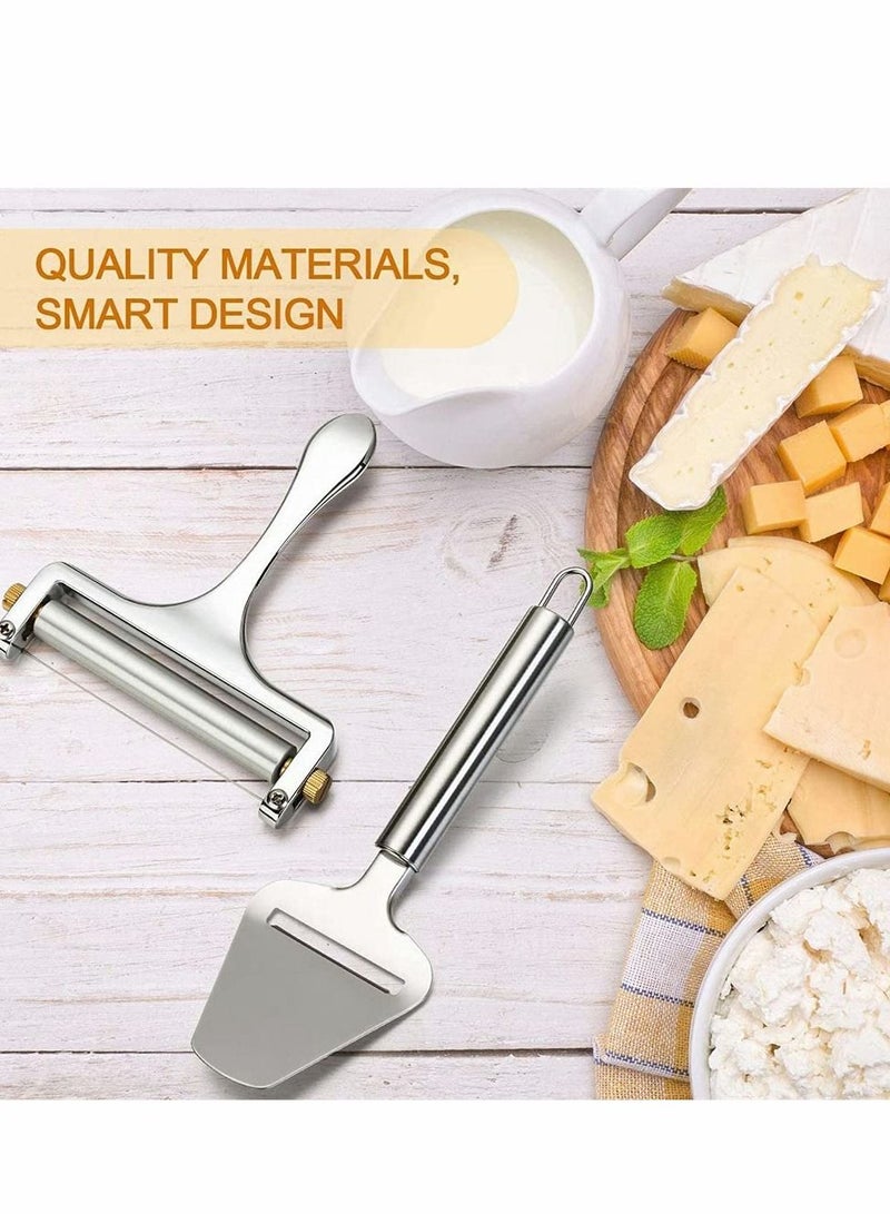 NIBEMINENT 2 Pieces of Stainless Steel Cheese Spatula and 1 Piece Planer Slicer, Special Knife for Household Cheese, Flat Slicer Soft, Semi Hard Perfect Cooking Tool  - Image 3