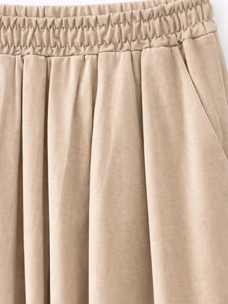 Mixray Mocha Brown Mixray High Waist Maxi Skirt with Drawstring Waist for Women | Best Price UAE