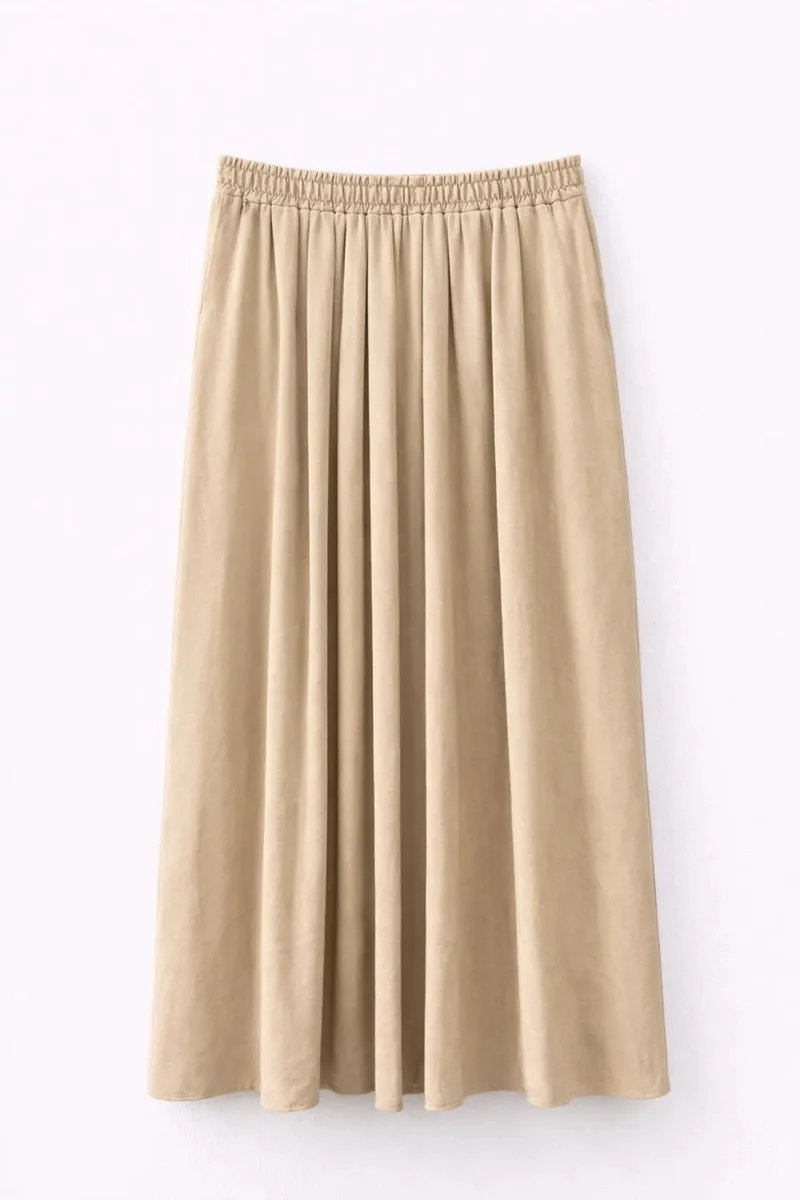 ميكسراي Mixray High Waist Maxi Skirt with Drawstring Waist