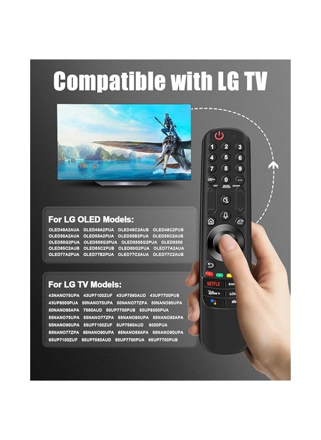 HuHa - KJDiSRPin Magic Remote for LG Smart TV Remote Control Replacement with Pointer and Voice Function Compatible for LG 2021 2022 UHD OLED QLED NanoCell 4K 8K Smart TVs (MR22GA MR22GN) - Image 1