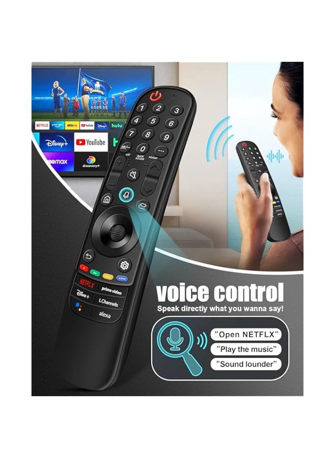 HuHa - KJDiSRPin Magic Remote for LG Smart TV Remote Control Replacement with Pointer and Voice Function Compatible for LG 2021 2022 UHD OLED QLED NanoCell 4K 8K Smart TVs (MR22GA MR22GN) - Image 1