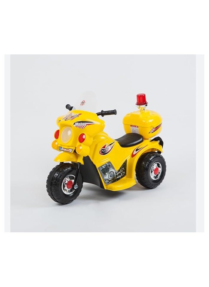 AL BADER Children's Electric Motorcycle, Can Ride on Tricycles for Boys and Girls, Small Size Motorcycle, Ride on bike, 6V Battery, Police Lights and Sounds, Suitable for 2-5 Years Old, (Yellow).  - Image 2