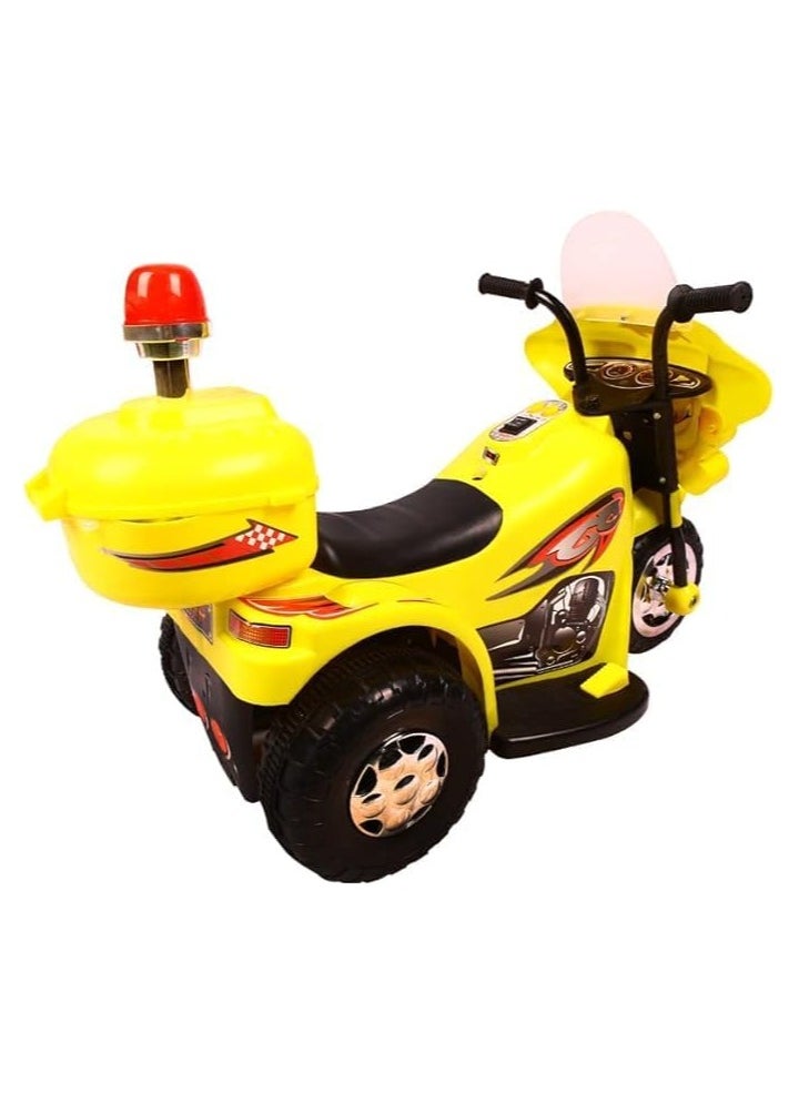 AL BADER Children's Electric Motorcycle, Can Ride on Tricycles for Boys and Girls, Small Size Motorcycle, Ride on bike, 6V Battery, Police Lights and Sounds, Suitable for 2-5 Years Old, (Yellow).  - Image 4