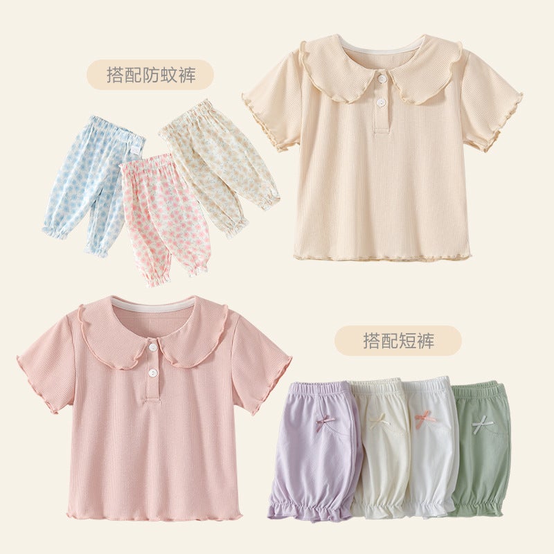 Girls Short-Sleeved T-Shirt Summer Baby 2025 New Style Kidsren's Versatile Tops Baby Girl Bottoming Shirt Summer - Image 5