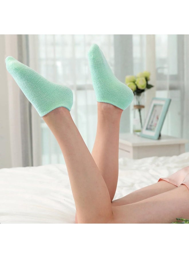 Moisturizing Gel Silicone Socks for Women – Intensive Foot Care for Dry Cracked Feet – Infused with Vitamin E, Jojoba Oil, Olive Oil, Rose Oil – Softening and Healing Cracked Heels – Spa Quality At-Home Foot Care Socks – Reusable Silicone Socks for Women – Self-Care Gift for Mom, Perfect for Mothers Day and Home Spa Treatments – Elastic Size Fits Most Adult Feet - Image 4
