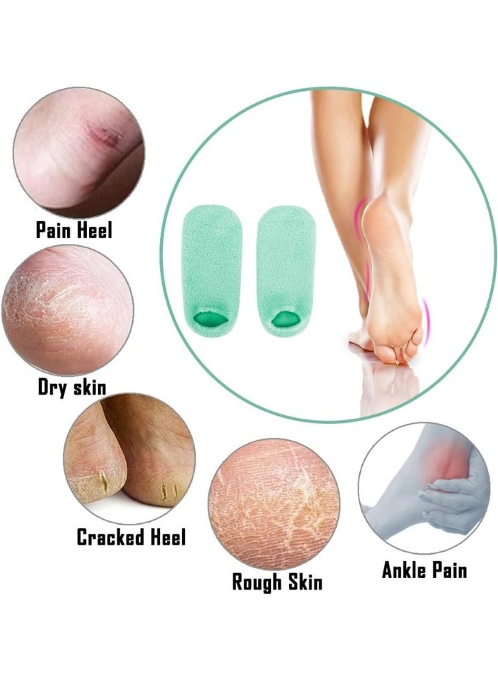 Moisturizing Gel Silicone Socks for Women – Intensive Foot Care for Dry Cracked Feet – Infused with Vitamin E, Jojoba Oil, Olive Oil, Rose Oil – Softening and Healing Cracked Heels – Spa Quality At-Home Foot Care Socks – Reusable Silicone Socks for Women – Self-Care Gift for Mom, Perfect for Mothers Day and Home Spa Treatments – Elastic Size Fits Most Adult Feet - Image 2
