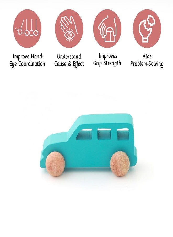 Ariro Wooden Jeep for Toddlers and Infants | Push Wooden Vehicle Toy | 6M-3Y | Helps Child in Grip Strength, Hand-Eye Coordination - Image 3