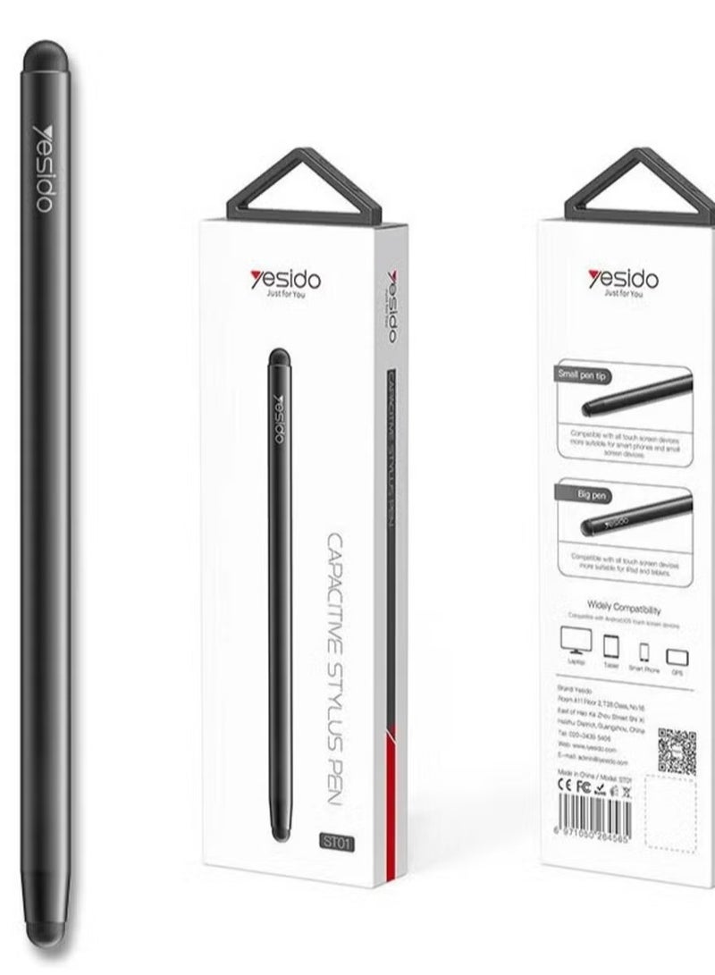 Yesido ST01 S02 S04 Double-Headed Passive Stylus Pen – High Precision Touch Screen Capacitive Pen for Tablets, PCs, Smartphones | Dual Tip, Smooth Writing, Accurate Control for Drawing, Note-taking & More  - Image 1