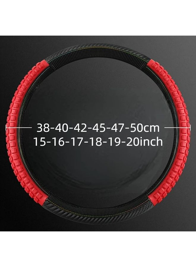 Red Non Slip Steering Wheel Cover 47cm Universal Fit For Cars Trucks SUVs - Image 4