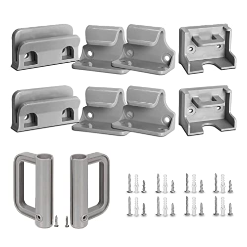 GRENFU Retractable Baby Gate Replacement Parts Kit Grey Pet Gate Full Set Wall Mounting Hardware with Brackets Anchors and Screws - Image 3