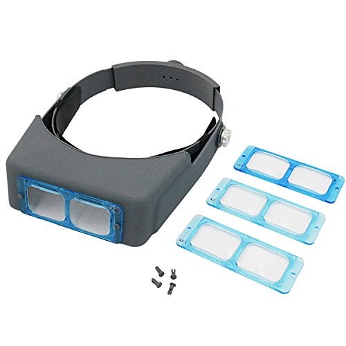 PHYHOO Headband Magnifier Binocular Magnifying Glass Jewelry Magnifiers Head-mounted Double Lens Reading Jewelers Tools Head Wearing 4 Magnifications - Image 2