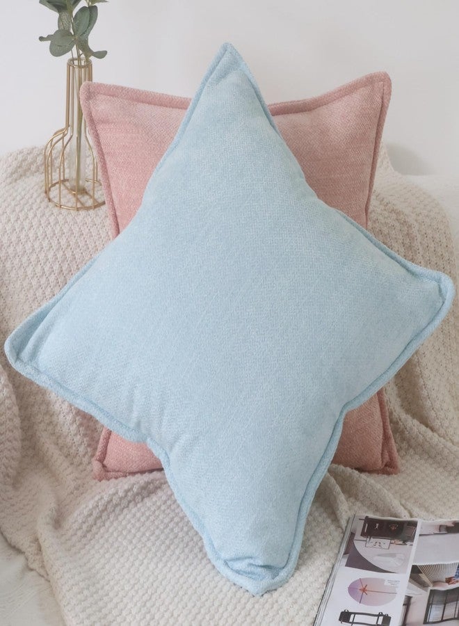 OYIMUA Light Blue 20x20 Chenille Throw Pillow Covers Set of 2 | Farmhouse Decorative Pillowcases for Couch & Bed | Soft Luxury Accent Pillows for Living Room - Image 2